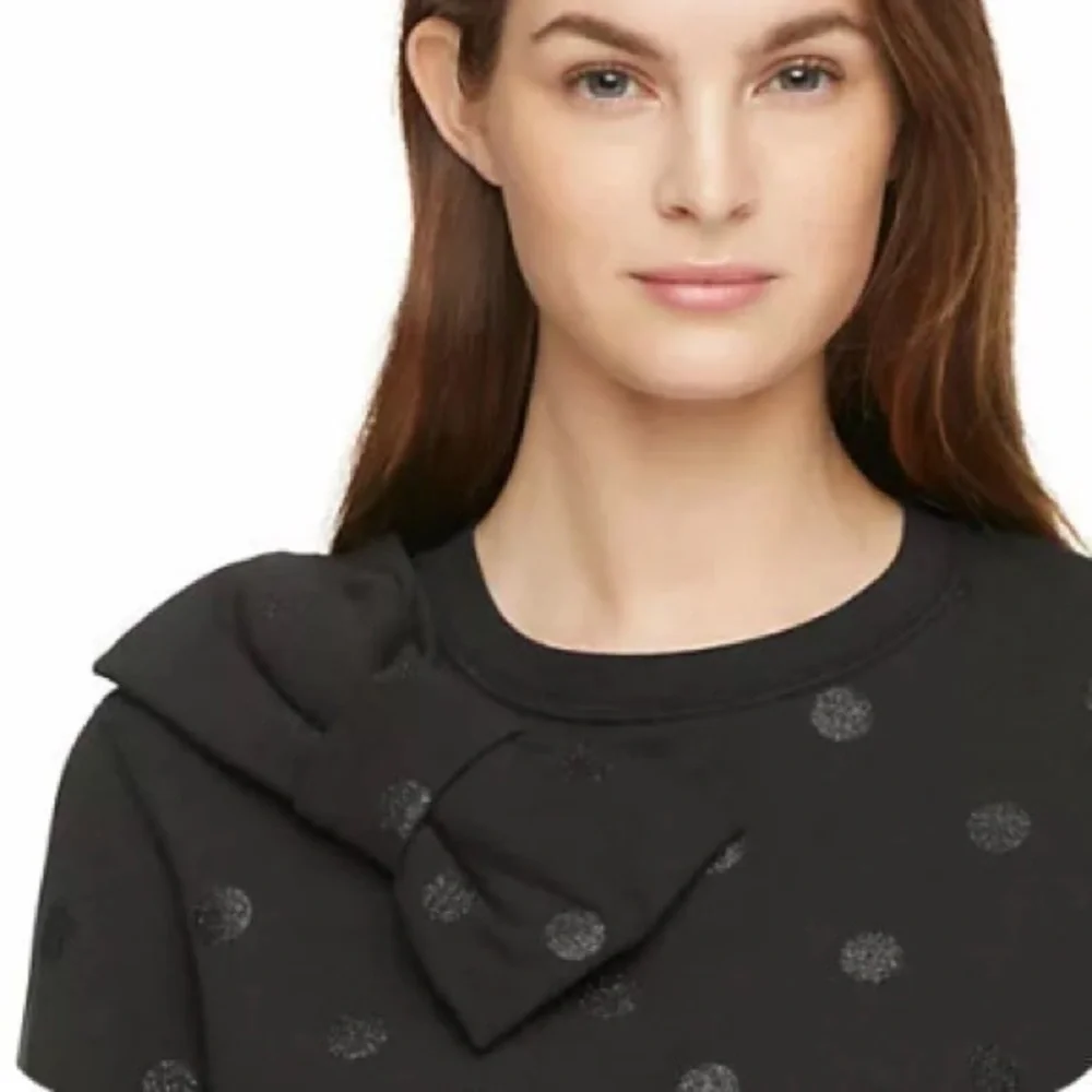 KATE SPADE NEW YORK Glitter Dot Bow Sweatshirt in Size Small